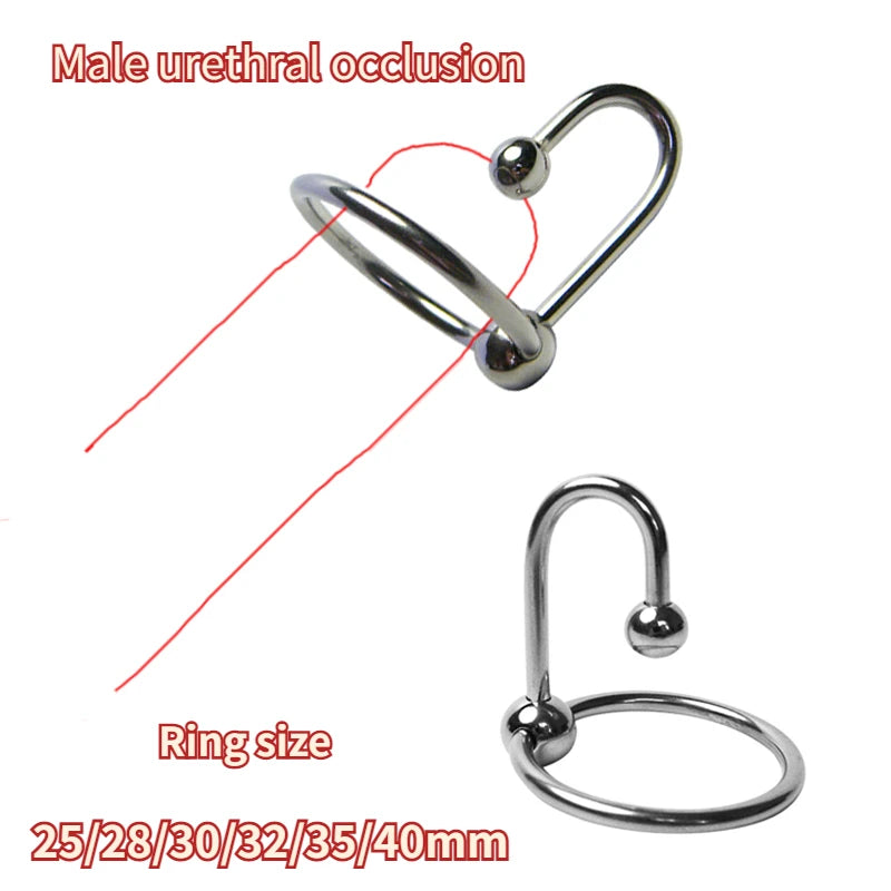 Male Sex Delay Glans Ring Metal Bead Penis Rings Stimulator Irritation Urethral Dilators Cock Ring Penis Plug Sex Toy for Men 18