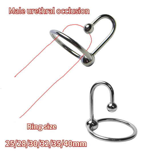Male Sex Delay Glans Ring Metal Bead Penis Rings Stimulator Irritation Urethral Dilators Cock Ring Penis Plug Sex Toy for Men 18