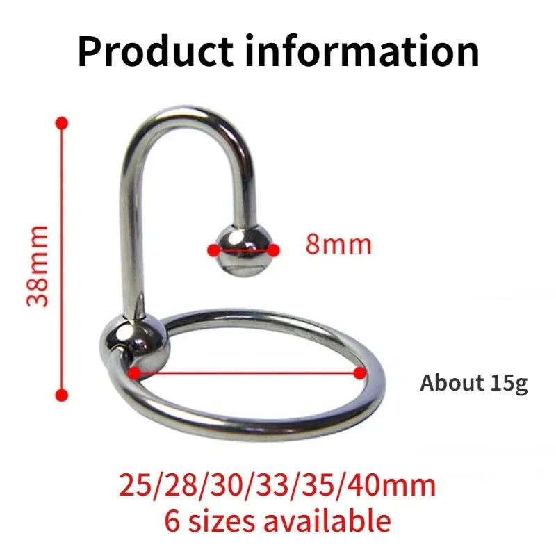 Male Sex Delay Glans ring Metal Bead Penis Rings Stimulator Irritation Urethral Dilators Cock Ring Penis Plug Sex Toy For Men 18