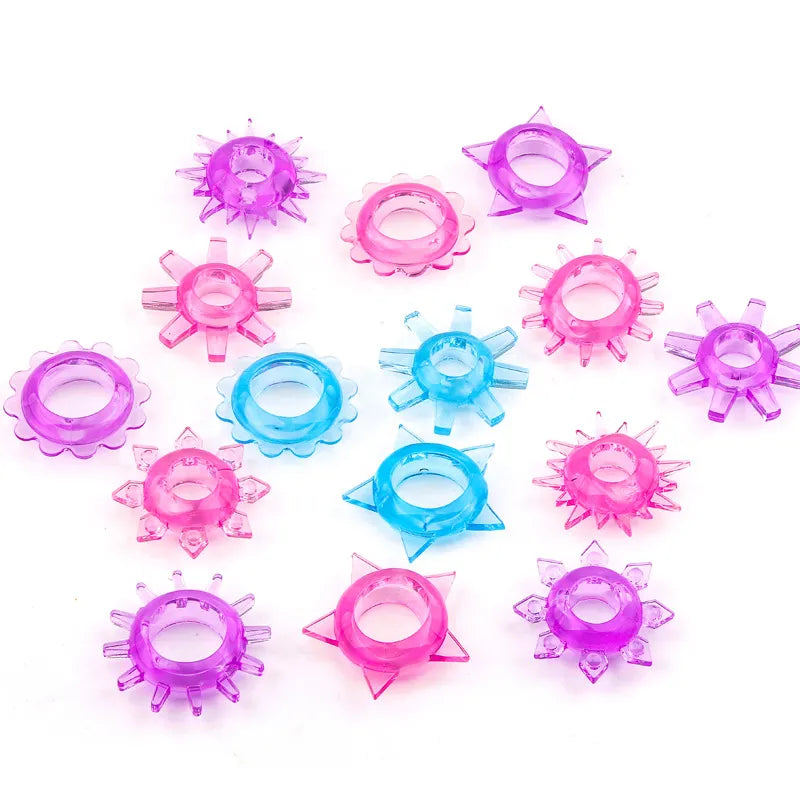 Male Sex Toys Silicone Time Delay Ejaculation Penis Ring Sex Toys Adults Cock Rings Product Male Crystal Ring Shape Random 3pcs
