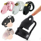 Male Silicone Chastity Cock Cage Penis Belt Lockable Device with 5 Cock Ring Penis Sleeve Lock Bondage Sex Toys for Men