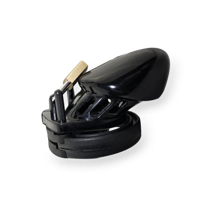 Male Silicone Chastity Cock Cage Penis Belt Lockable Device with 5 Cock Ring Penis Sleeve Lock Bondage Sex Toys for Men
