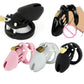 Male Silicone Chastity Cock Cage Penis Belt Lockable Device with 5 Cock Ring Penis Sleeve Lock Bondage Sex Toys for Men