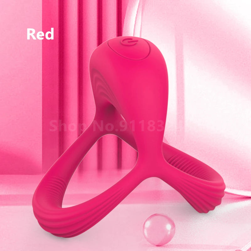 Male Silicone Penis Ring 3 in 1 Ultra Soft Cock Ring 1 Vibration for Erection Enhancing Time Delay Ejaculation Sex Toys for Men