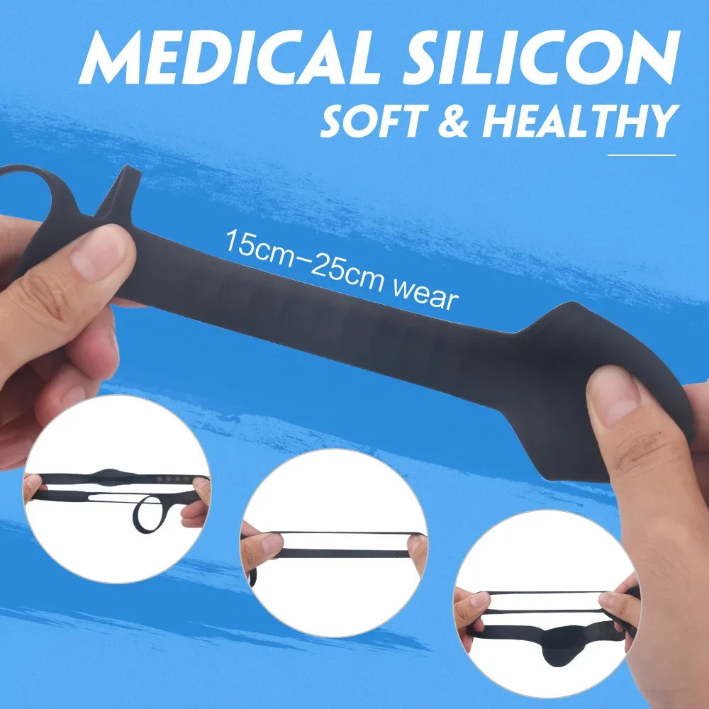Male Silicone penis lock cock Ring Erection Sleeve Delay Ejaculation Reusable Condom Enlargement ball stretcher Sex Toy for Men