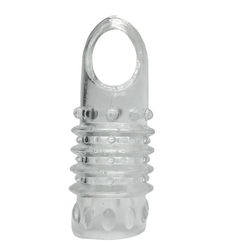 Male Silicone penis lock cock Ring Erection Sleeve Delay Ejaculation Reusable Condom Enlargement ball stretcher Sex Toy for Men