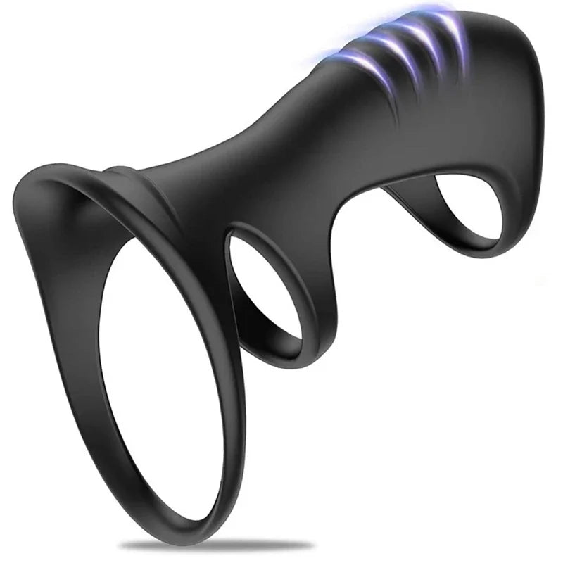 Male Silicone penis lock cock Ring Erection Sleeve Delay Ejaculation Reusable Condom Enlargement ball stretcher Sex Toy for Men