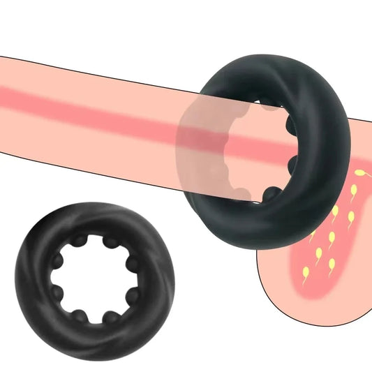 Male Silicone penis lock cock Ring bondage Erection Delay Ejaculation Reusable Enlargement ball beads stretcher BDSM Sex Toy Men