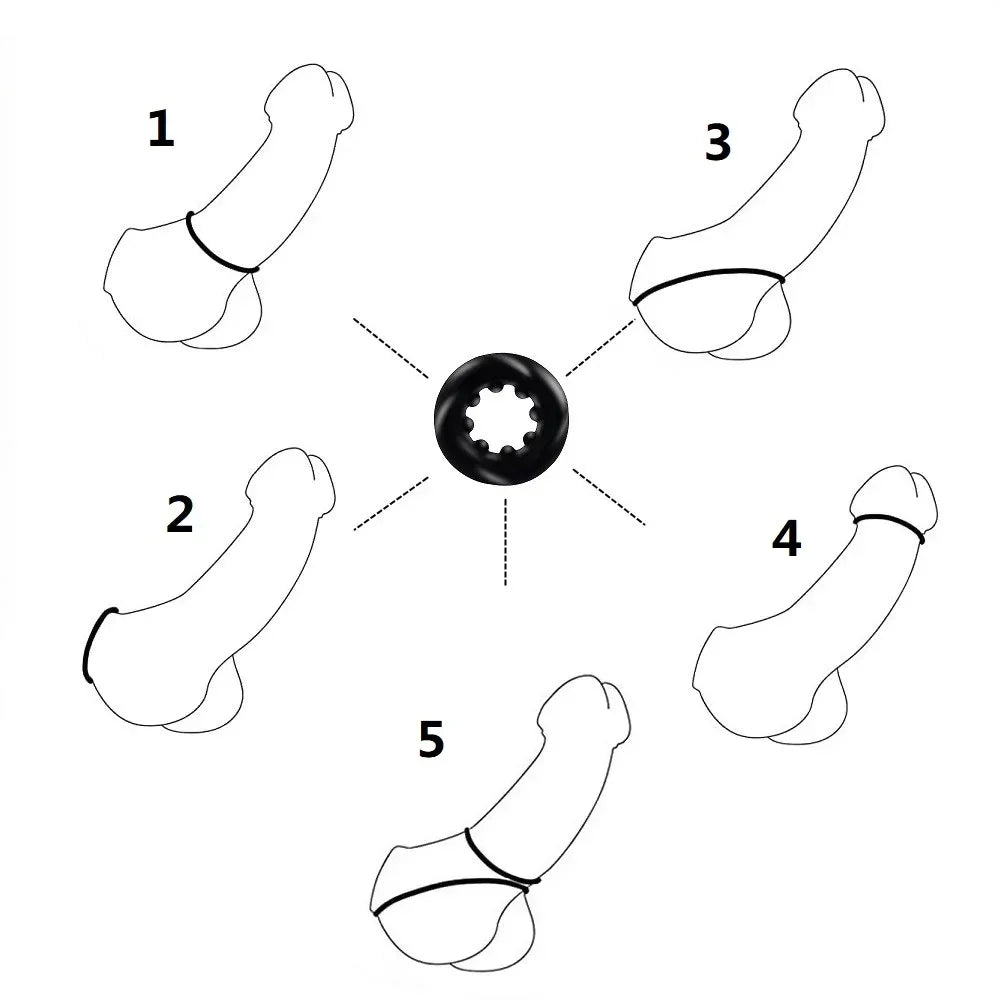 Male Silicone penis lock cock Ring bondage Erection Delay Ejaculation Reusable Enlargement ball beads stretcher BDSM Sex Toy Men