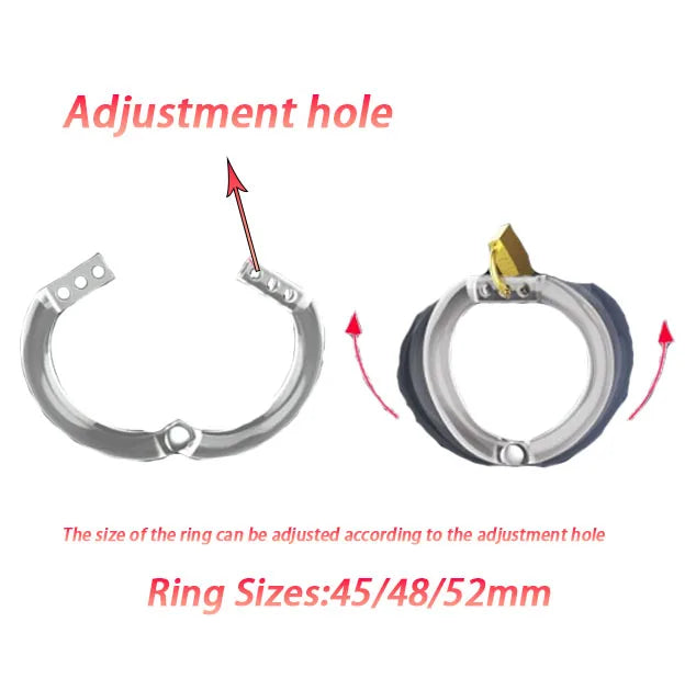 Male Small Chastity Device Cock Cage Cock Cage Penis Ring Bondage Loyalty Device Adjustable Ring Size Fetish Sex Toy for Men 18+