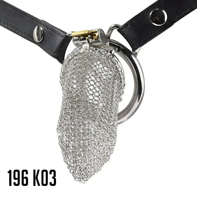 Male Stainless Mesh Chastity Cage Penis Lock Cock Ring Erection Denial Anti-Escape Control BDSM Cage Erotic Sex Toy For Men Gay