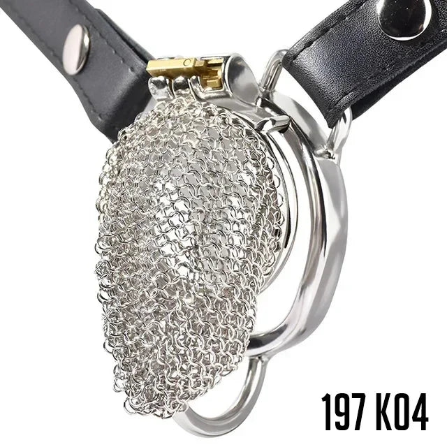Male Stainless Mesh Chastity Cage Penis Lock Cock Ring Erection Denial Anti-Escape Control BDSM Cage Erotic Sex Toy For Men Gay