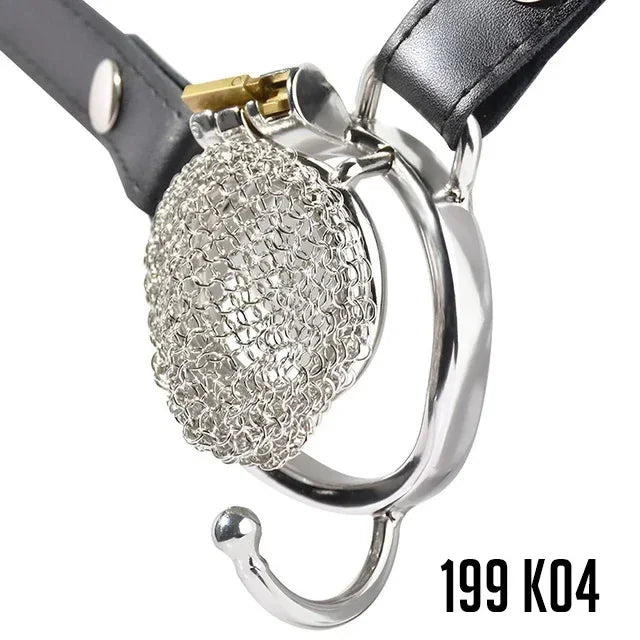 Male Stainless Mesh Chastity Cage Penis Lock Cock Ring Erection Denial Anti-Escape Control BDSM Cage Erotic Sex Toy For Men Gay