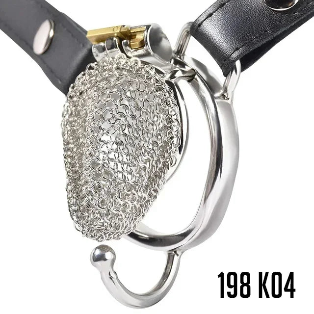 Male Stainless Mesh Chastity Cage Penis Lock Cock Ring Erection Denial Anti-Escape Control BDSM Cage Erotic Sex Toy For Men Gay