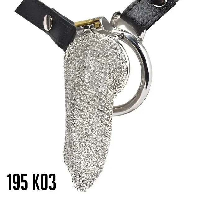 Male Stainless Mesh Chastity Cage Penis Lock Cock Ring Erection Denial Anti-Escape Control BDSM Cage Erotic Sex Toy For Men Gay