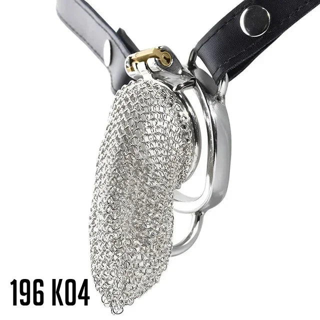 Male Stainless Mesh Chastity Cage Penis Lock Cock Ring Erection Denial Anti-Escape Control BDSM Cage Erotic Sex Toy For Men Gay