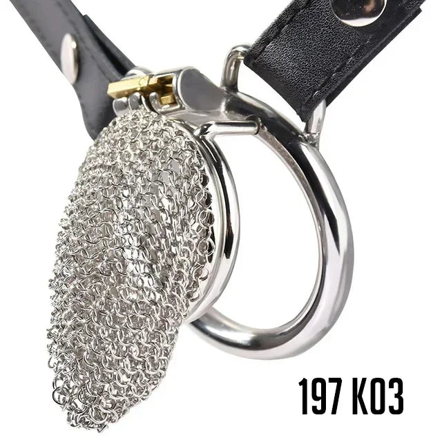 Male Stainless Mesh Chastity Cage Penis Lock Cock Ring Erection Denial Anti-Escape Control BDSM Cage Erotic Sex Toy For Men Gay