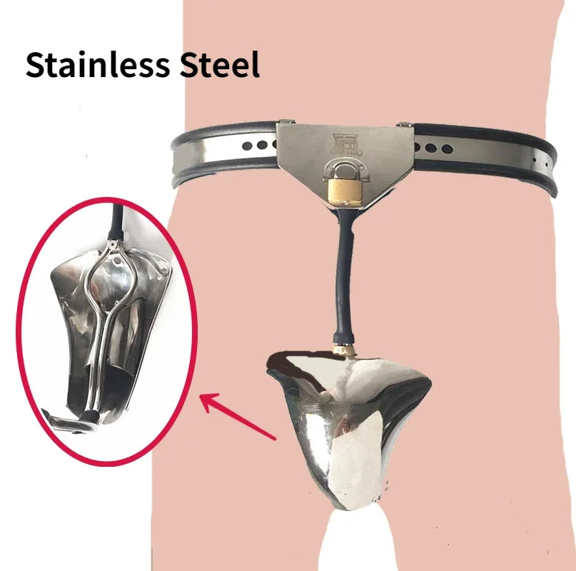 Male Stainless Steel Baffles Chastity Belt Bondage Chastity Device Anal Beads Anus Ring Cbt BDSM Bird Cage for Men Gay