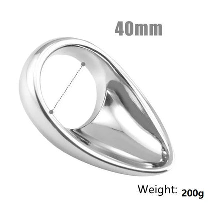 Male Stainless Steel Ball Scrotum Stretcher Metal Penis Bondage Cock Ring Delay Ejaculation Sex Toy Man