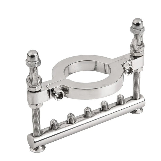 Male Stainless Steel Ball Stretcher Scrotum Metal Locking Hinged Penis Cock Ring Ball Crusher Weight Testicle CBT Sex Toy Man