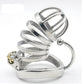 Male Stainless Steel Chastity Cage Device CBT Slave Gay Cage Ring Chastity Belt Metal Chastity Cage with Base Arc Ring Sexy Toys