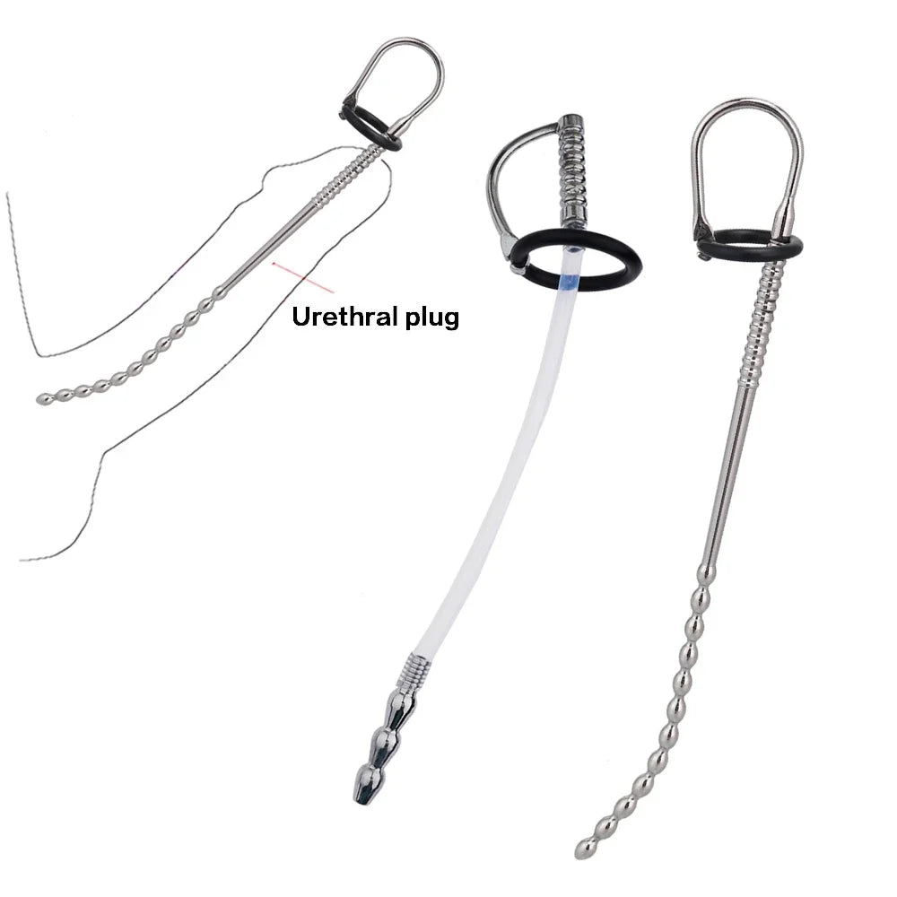 Male Urethral Sound Penis Plug Probe Catheter Prince Wand Male Hands Free Masturbator Ball Stretcher Sex Toy For Man New