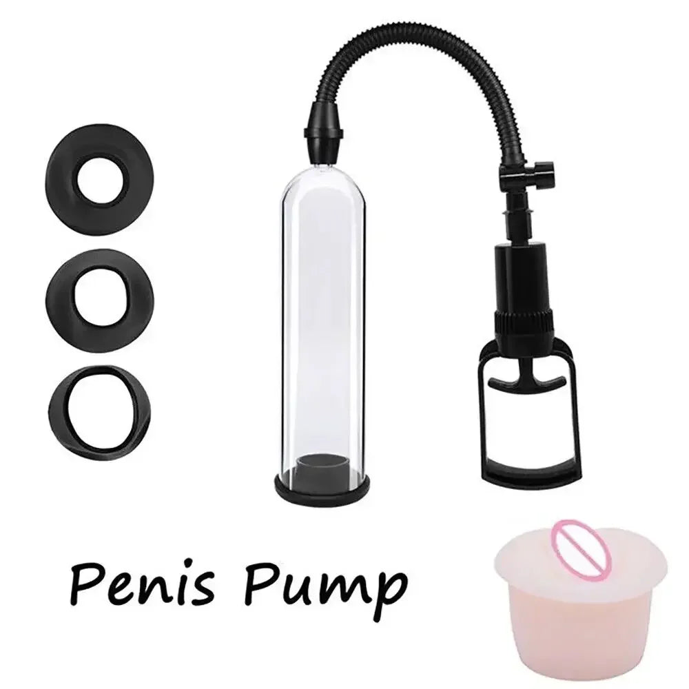 Male Vacuum Penis Pump Manual Penis Enlarger Enhancement Erection BDSM Bondage Big Dick Trainer Male Lasting Masturbator SexToys