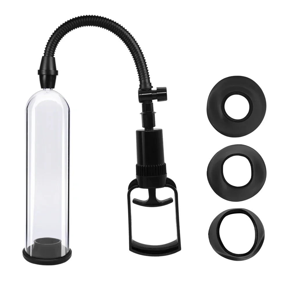Male Vacuum Penis Pump Manual Penis Enlarger Enhancement Erection BDSM Bondage Big Dick Trainer Male Lasting Masturbator SexToys