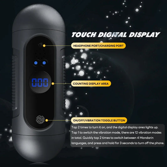 Male fully automatic retractable masturbator, with electric aircraft cup male masturbator at both ends. Male Masturbation Toys