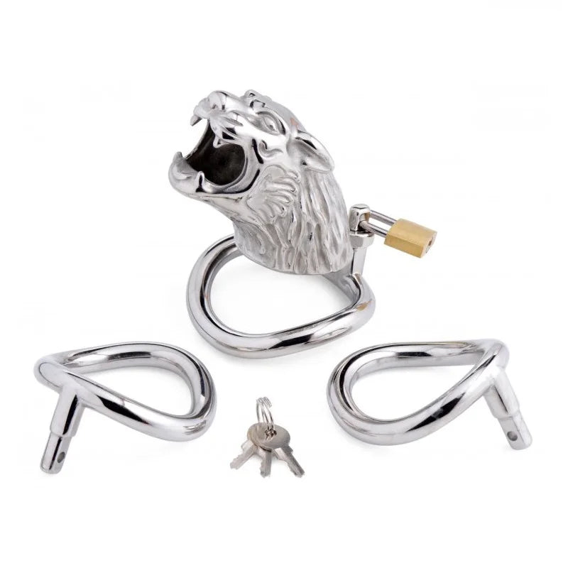 Male stainless steel long Chastity cage set metal cock ring ball stretcher penis lock bondage restraint sex toy man