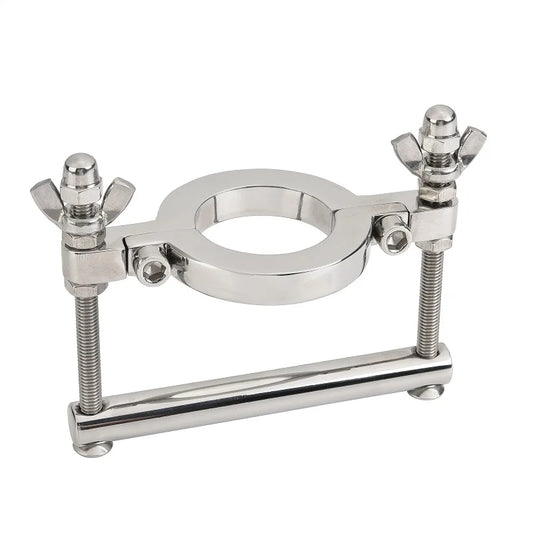 Man Stainless Steel Ball Stretcher Scrotum Metal Locking Hinged Penis Cock Ring Ball Crusher Weight Testicle Sex Toy For Male