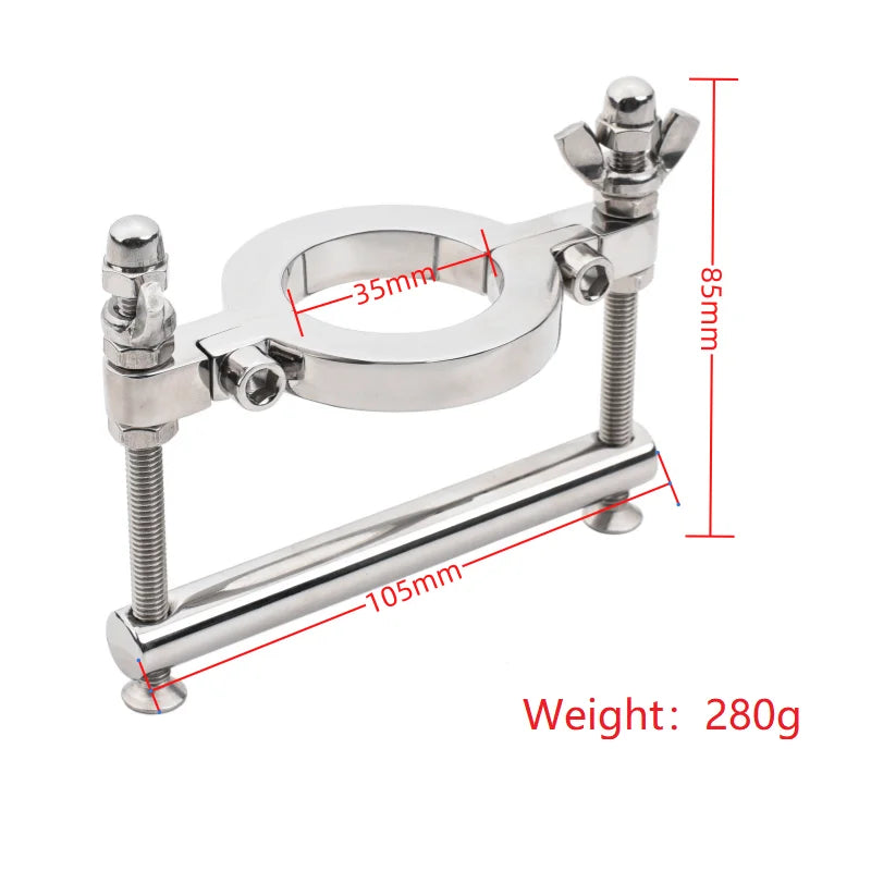 Man Stainless Steel Ball Stretcher Scrotum Metal Locking Hinged Penis Cock Ring Ball Crusher Weight Testicle Sex Toy For Male