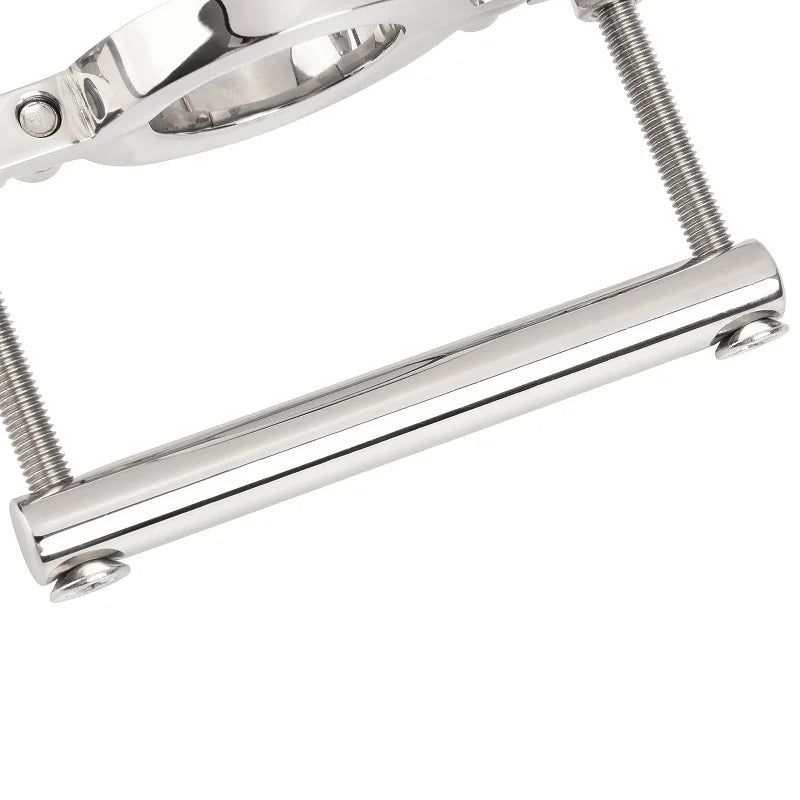 Man Stainless Steel Ball Stretcher Scrotum Metal Locking Hinged Penis Cock Ring Ball Crusher Weight Testicle Sex Toy For Male