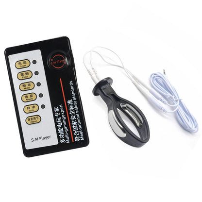 Manjoy Electro Shock Penis Ring Penis Stretcher Electrical Stimulation Physiotherapy Cock Rings Sex Tools for Male Masturbator