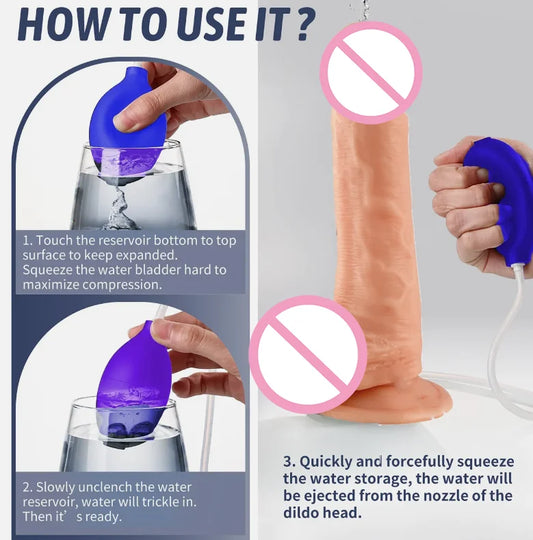 Manyjoy 22cm Realistic Spray Water Dildo with Suction Cup for Women Vagina Massager Masturbation Skin Feel Penis Lesbain Sex Toy