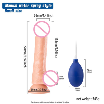 Manyjoy 22cm Realistic Spray Water Dildo with Suction Cup for Women Vagina Massager Masturbation Skin Feel Penis Lesbain Sex Toy