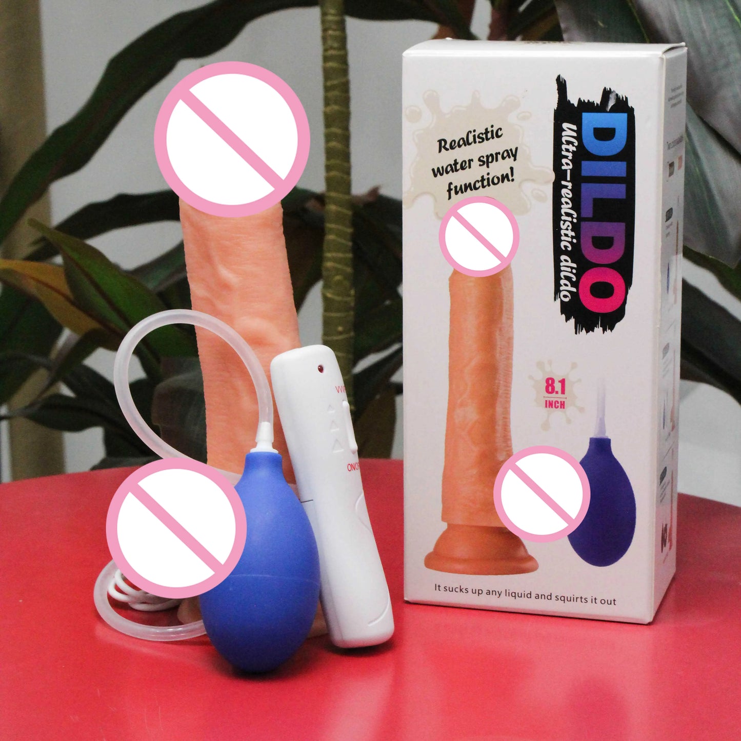 Manyjoy 22cm Realistic Spray Water Dildo with Suction Cup for Women Vagina Massager Masturbation Skin Feel Penis Lesbain Sex Toy