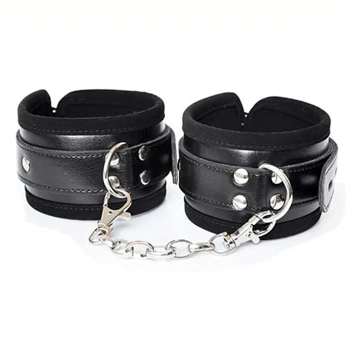 Manyjoy Adjustable Black PU Leather Handcuffs Wrist Ankle Cuffs Bondage Slave Body Restraints Adult Games Sex Toys for Women Men