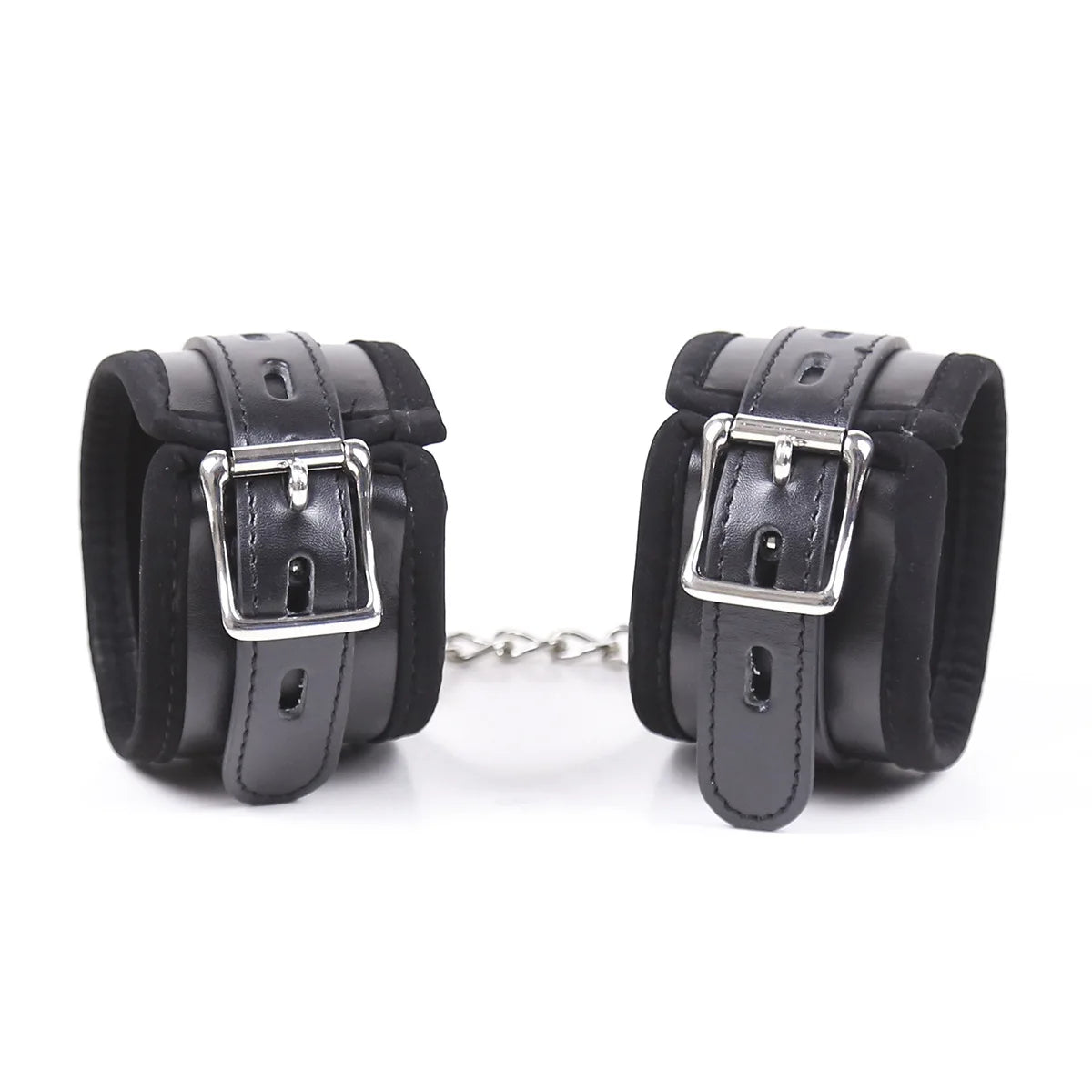 Manyjoy Adjustable Black PU Leather Handcuffs Wrist Ankle Cuffs Bondage Slave Body Restraints Adult Games Sex Toys for Women Men