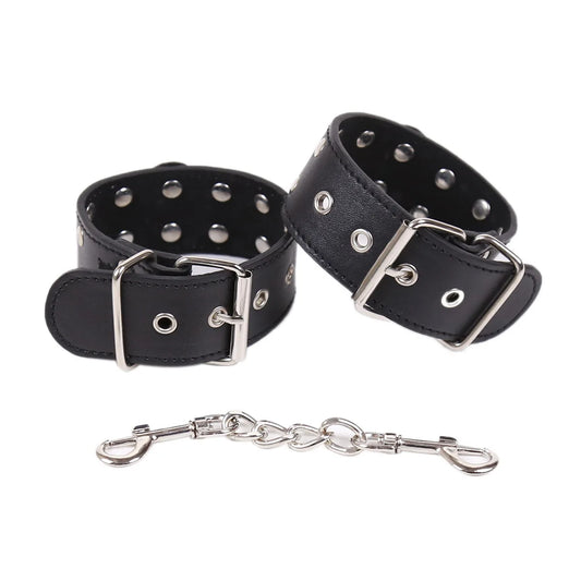 Manyjoy Adjustable PU Leather Handcuff Lockable Restraints Sexy Bondage BDSM Ankle Cuff Restraints Erotic Sex Toy for Couples