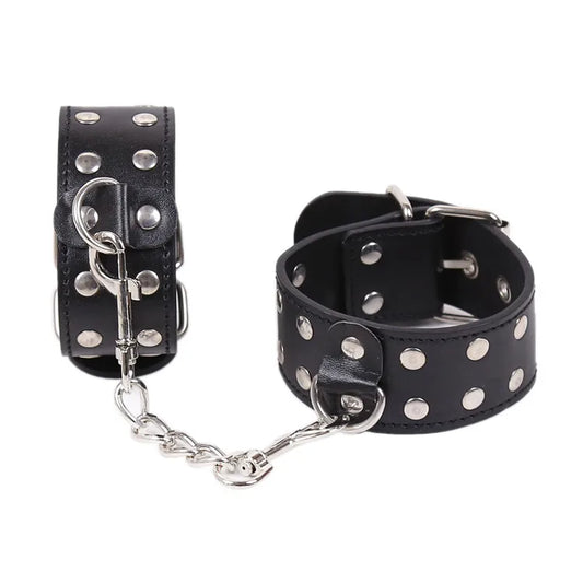 Manyjoy Adjustable PU Leather Handcuff Lockable Restraints Sexy Bondage BDSM Ankle Cuff Restraints Erotic Sex Toy for Couples