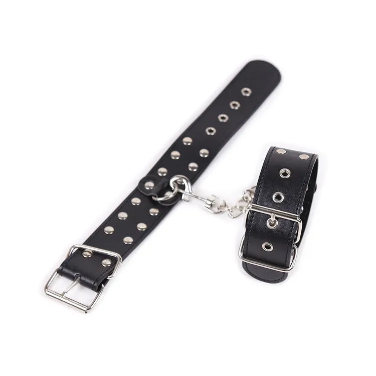 Manyjoy Adjustable PU Leather Handcuff Lockable Restraints Sexy Bondage BDSM Ankle Cuff Restraints Erotic Sex Toy for Couples