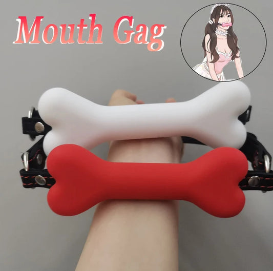 Manyjoy Adult Toys Sex Products Dog Bone Gag Leather Harness Open Mouth Gag Bdsm Sex Bondage Flirting Sex Toys for Women Fetish