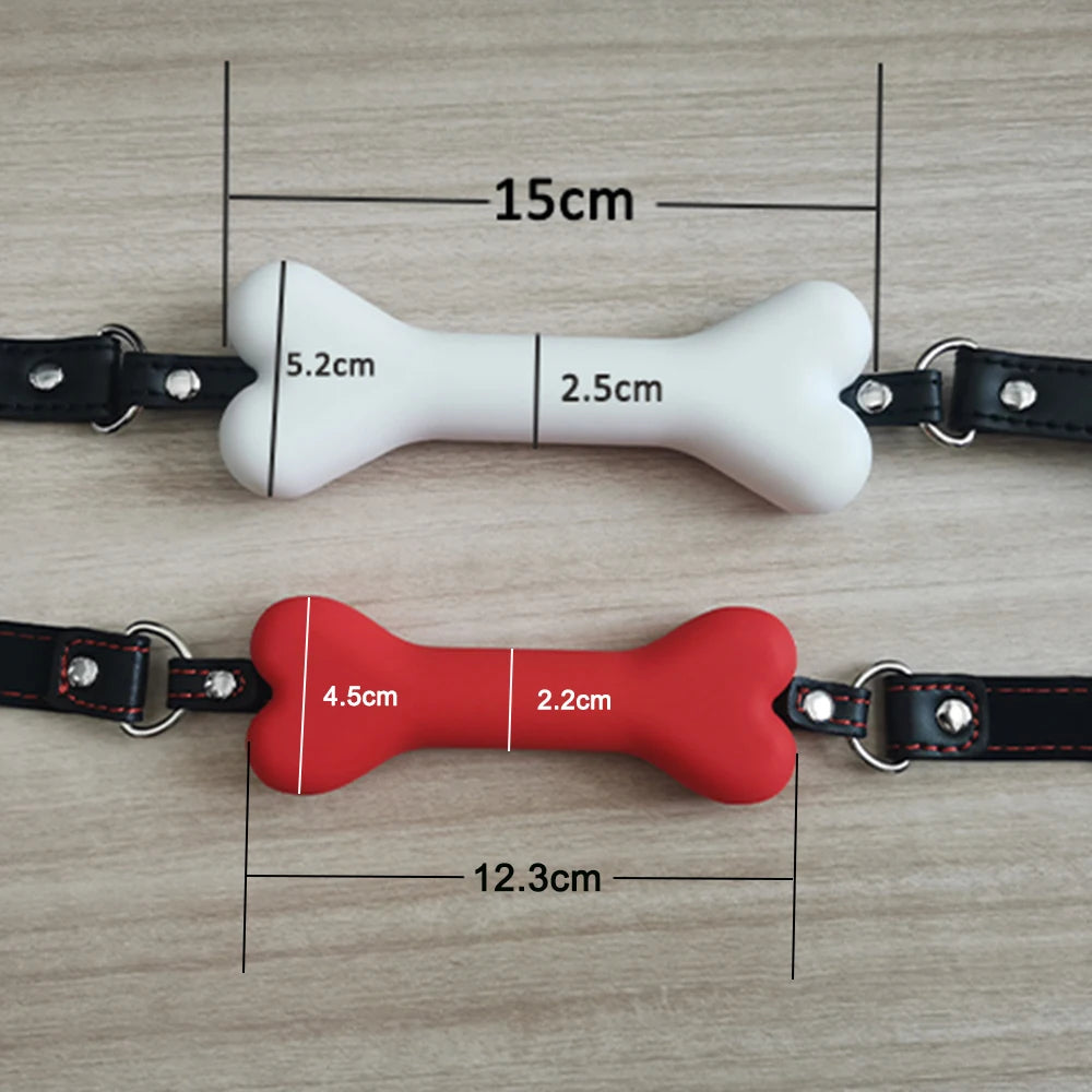 Manyjoy Adult Toys Sex Products Dog Bone Gag Leather Harness Open Mouth Gag Bdsm Sex Bondage Flirting Sex Toys for Women Fetish