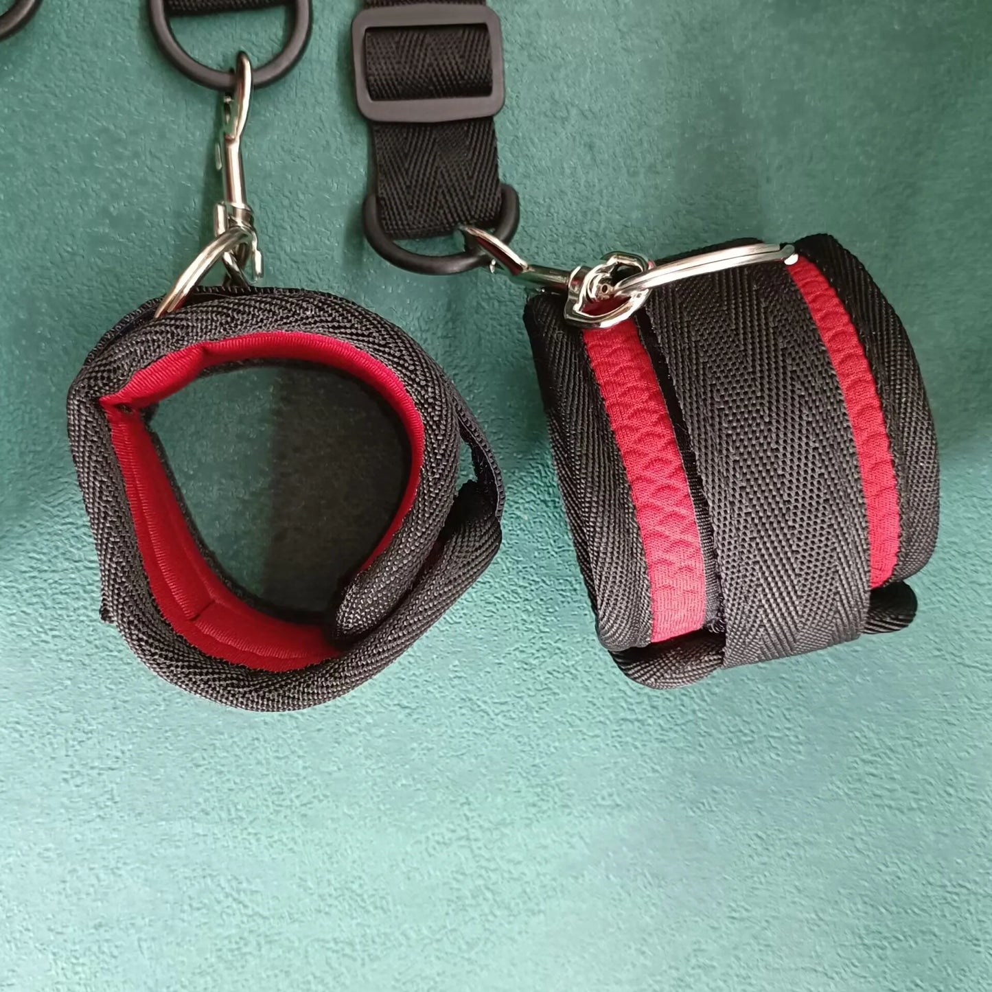 Manyjoy Bed Restraint Set BDSM Bondage Handcuffs & Ankle Cuffs Eye Mask Slave Open Leg Flirt Sex Toys for Women Couples Erotic