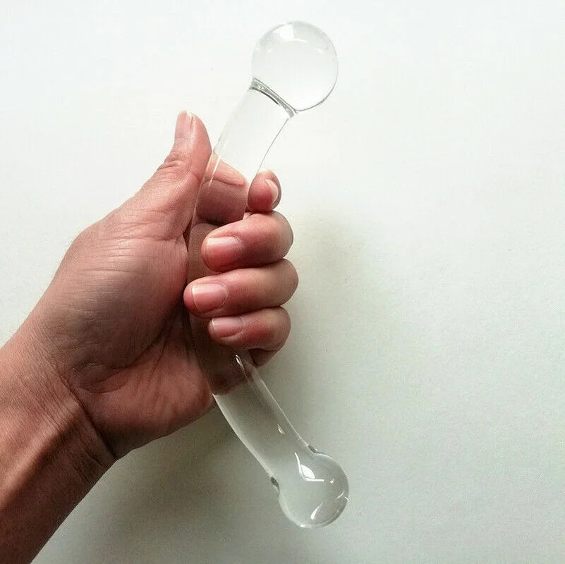 Manyjoy Heavy Stainless Steel Metal Double Ended Dildo Penis G Spot Wand Anal Butt Plug Massager G-Spot Sex Toy for Woman Hot