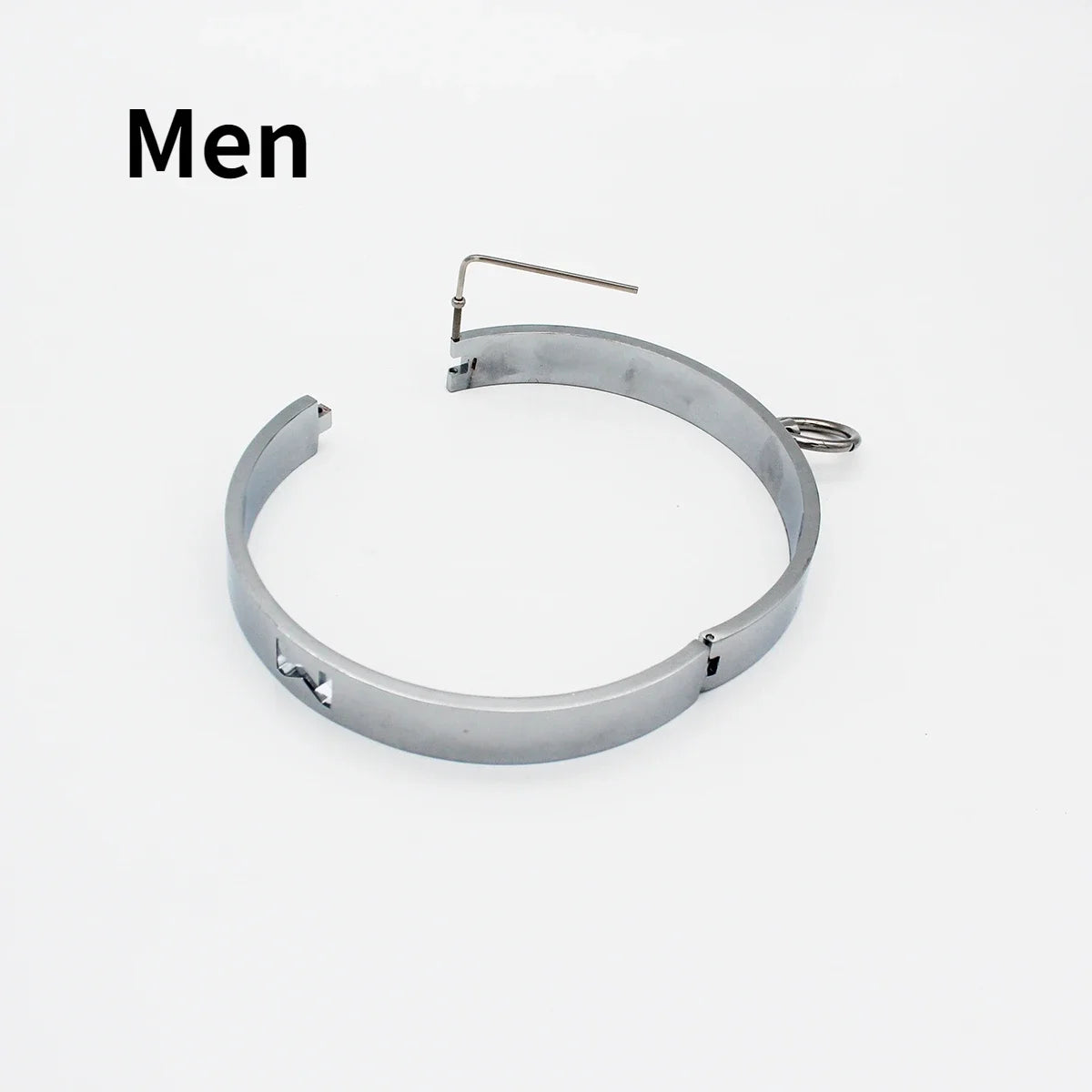 Manyjoy Metal Neck Collar Restraint Lockable Stainless Steel Slave RolePlay Bondage Neck Collar Leash Chain BDSM Toy for Couples
