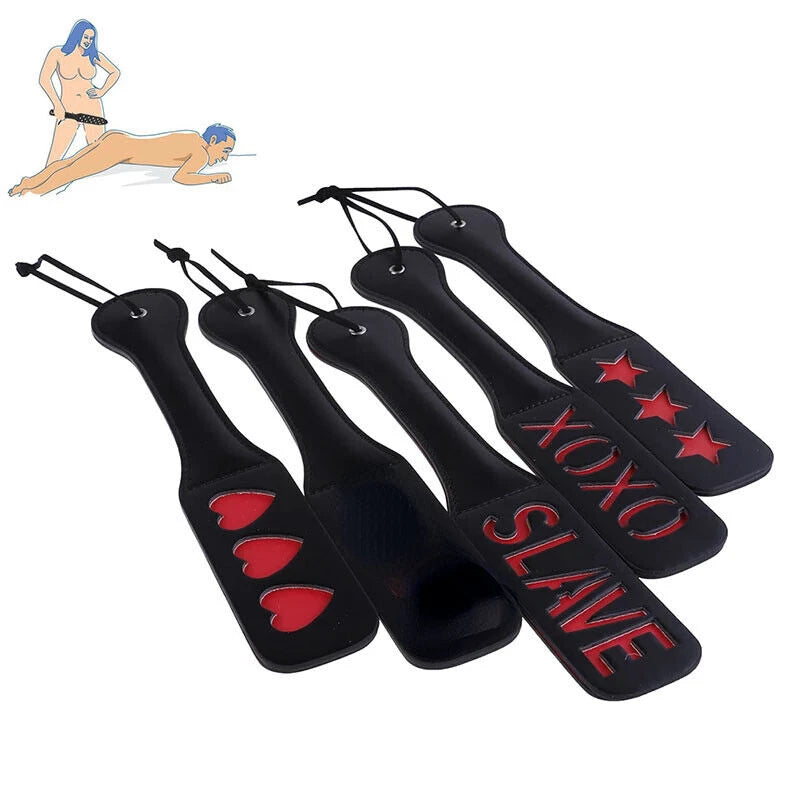 Manyjoy Multiple Style PU Leather Double-deck Spanking Paddle Clap Spank Ass Adult Products Cosplay Flirting Games for Couples