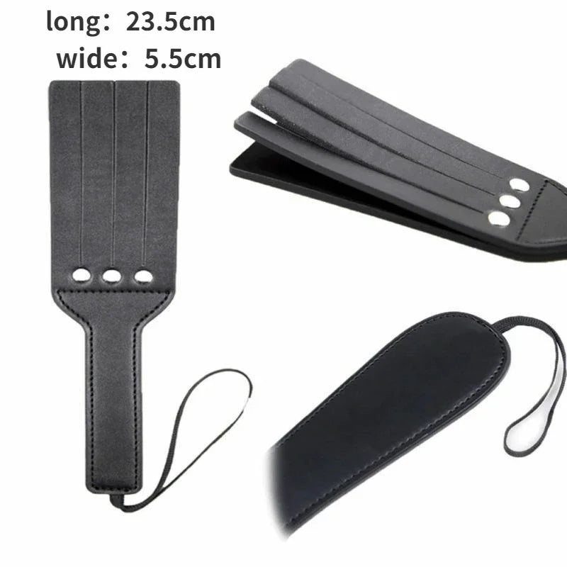 Manyjoy Multiple Style PU Leather Double-deck Spanking Paddle Clap Spank Ass Adult Products Cosplay Flirting Games for Couples