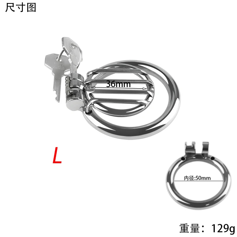 Manyjoy New 3 Sizes Stainless Steel Men Chastity Device Penis Lock Urethral Ring Cock Cage BDSM Sex Toy for Men Erotic Bondage